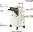 Zipperless Luggage, Polycarbonate Aluminum Hard Shell, Expandable Carry-On - Image 3