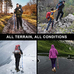 Lightweight Collapsible Trekking Poles Folding Hiking Sticks (Red 95-110cm)
