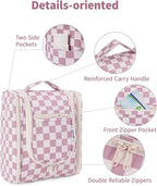 Narwey Small Checkered Hanging Travel Toiletry Bag - Image 7