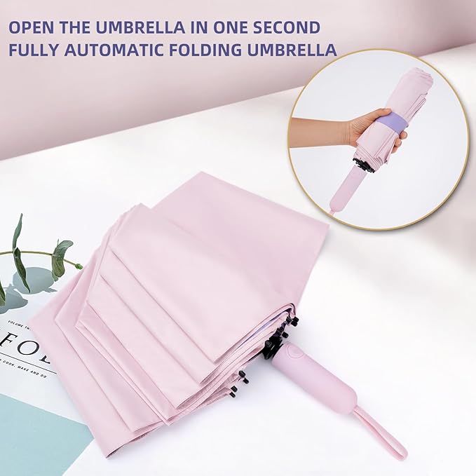 Folding Umbrella Anti-UV Compact Durable Folding Umbrella Auto Open Close - Image 9