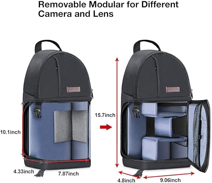 MOSISO Camera Sling Bag, DSLR/SLR/Mirrorless Camera Backpack Case Shockproof - Image 5