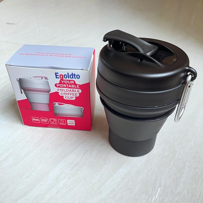 Collapsible Coffee Cup, 2 Pack 16 OZ 480ml Silicone Travel Folding Cup - Image 7