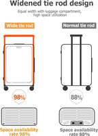 feilario 24in Aluminum Frame Wide Handle Hard Shell Carry On Suitcase - Image 2