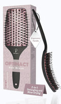 Curved Vented for Blow Drying - Boar Bristle Brush (Large) with Comfortable Handle - Soft Bristle Brush for Thick and Fine Hair - Natural Boar Bristles for Women, Men & Kids - Rose Gold