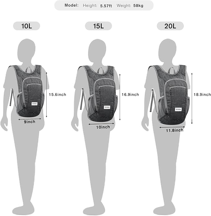 G4Free 10L/15L Hiking Backpack Lightweight Packable Hiking Daypack Small Travel - Image 2