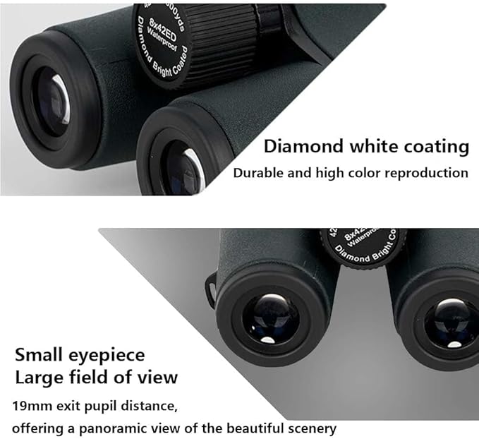10x42ED Compact Binoculars for Adults – High-Powered BAK4 Prisms, Diamond White - Image 6
