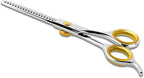 SHARF Gold Touch Barber 5.75 Inch, 20-Tooth Professional Thinning Shears 440c Japanese Stainless Steel Barber Scissors For Men and Women