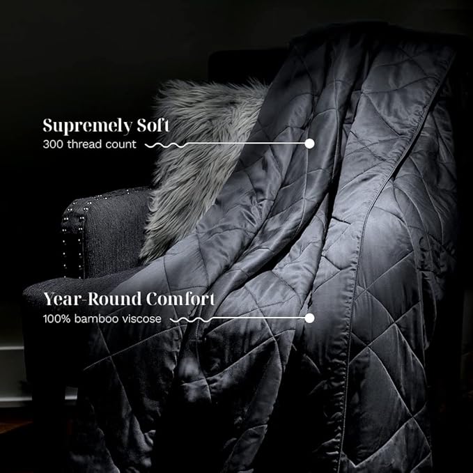 LUXOME Lightweight Blanket | 100% Rayon from Bamboo Fabric & Fill | King/Cal - Image 4