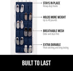 GORILLA GRIP Over the Door Shoe Organizer, 24 Large Breathable Mesh Pockets - Image 2