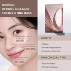 Mediheal Retinol Collagen Cream Lifting Mask (4 Counts) for V Line Mask,Anti-Aging - Helps Reduce Fine Lines & Wrinkles, and Smoothens Skin