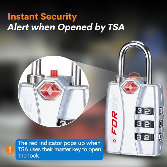 Forge Luggage Locks TSA Approved 4 Pack 4 Colors, Small Combination Lock - Image 3