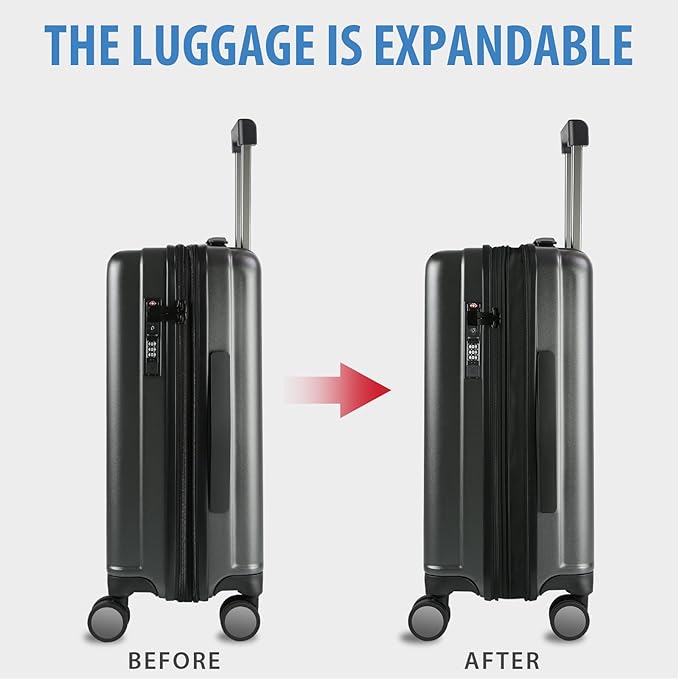 KROSER Hardside Expandable Carry On Luggage - Image 5