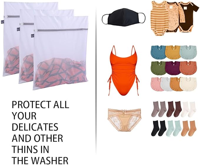 Kimmama Laundry Bag Mesh Wash Bags, Washing Machine Wash Bag, Net Washer Sack - Image 5