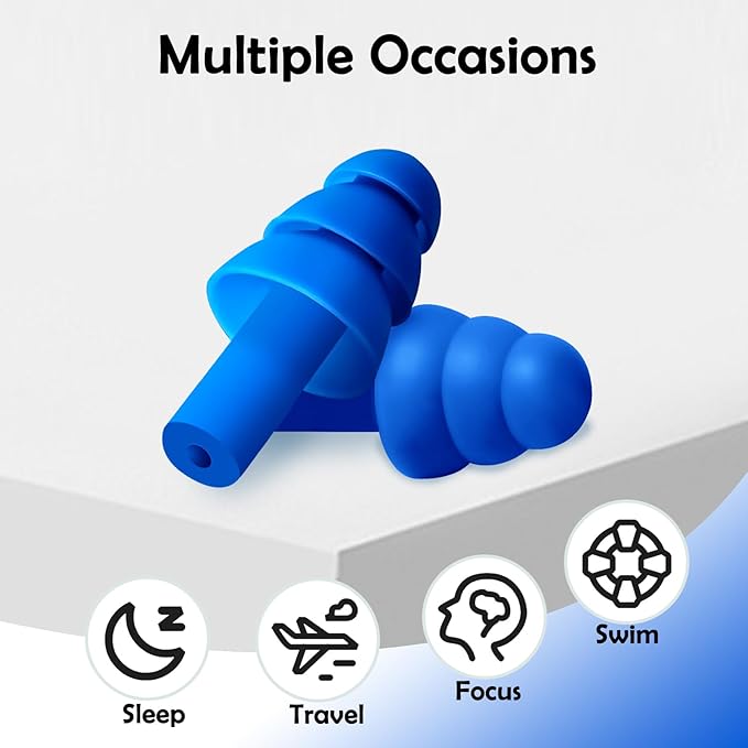 100 Pairs Ear Plugs for Sleeping Noise Cancelling, Reusable Silicone Sound - Image 2