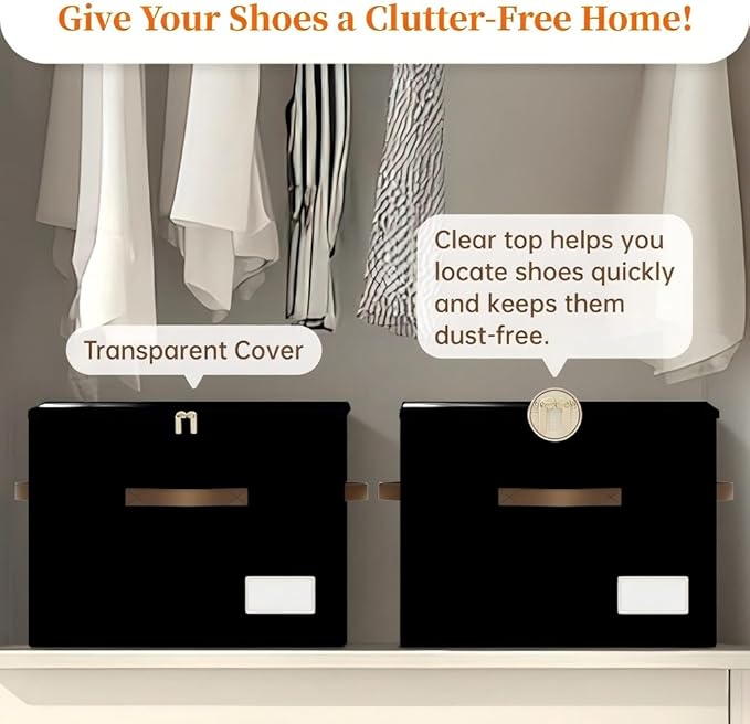 Shoe Organizer for Closet, Foldable Shoe Storage Containers, Fits up to 16 Pairs - Image 6