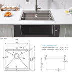Bar Sink Drop In Workstation-Bokaiya 21x20 Small Drop In Kitchen Sink Stainless - Image 8
