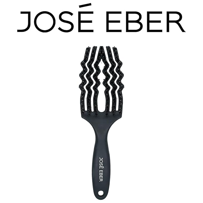 Jose Eber: Professional Series - Detangler Brush - 100% Natural Boar Hair with Nylon Bristle, Reduces Breakage, for All Hairtypes, Salon Styling Tool