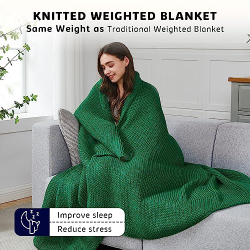 Knitted Weighted Blanket (30-deep Green / 48" x 72" | 15lbs)