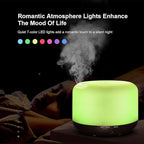 300ML Essential Oil Diffuser with Remote Control,Ultrasonic Aromatherapy Air Diffuser Humidifier,Aroma Diffuser with 7 LED Color Changing Light for Large Room,Home (Dark Wood Grain)