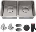 KRAUS Dex 33-Inch Undermount 50/50 Double Bowl TRU16 Gauge Stainless Steel by KRAUS