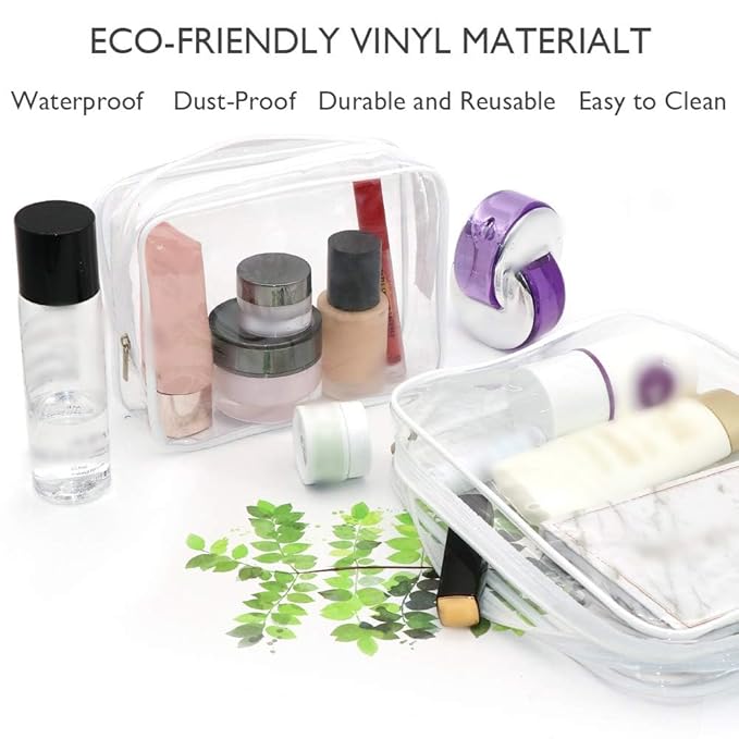APREUTY Clear Makeup Bags, TSA Approved 6Pcs Cosmetic Makeup Bags Set Clear PVC - Image 3