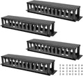 QWORK 4 Pack 2U Horizontal Rack Mount Cable Management Organizer, 19x3.5x3.4 by QWORK