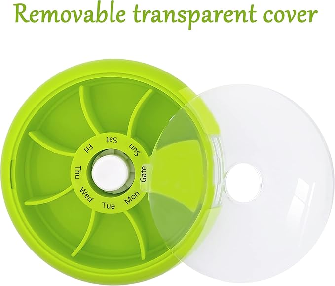 INVODA Weekly Pill Organizer 7 Compartment Rotating Pill Box - Image 5