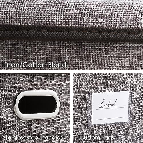 Collapsible Storage Containers with Lids [5 (Gray / M(5-Pack))