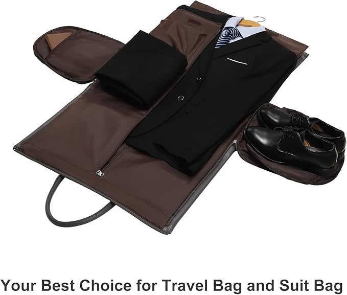 Leather Garment Bag for Travel, Modoker Carry On Suit Carrier Travel Bag - Image 6