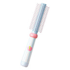 Round Hair Brush, Detangling Fluffy Scalp Brush with Ergonomic Big Handle, Plastic Lightweight Macron Styling Color Comb for Faster Blow Drying and Volume for Long,Thick, Curly Hair Women/Girls/Kids