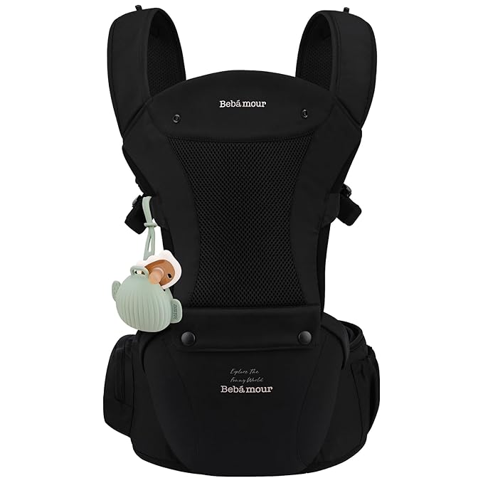 Bebamour Baby Carrier with Hip Seat, All-Position Breathable Mesh Hip Seat & by Bebamour
