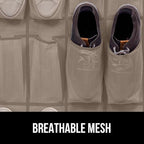 GORILLA GRIP Over the Door Shoe Organizer, 24 Large Breathable Mesh Pockets - Image 5