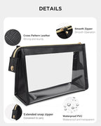 Small Clear Makeup Bag, Waterproof Clear Travel Toiletry Bag Case Cosmetic Bag - Image 4