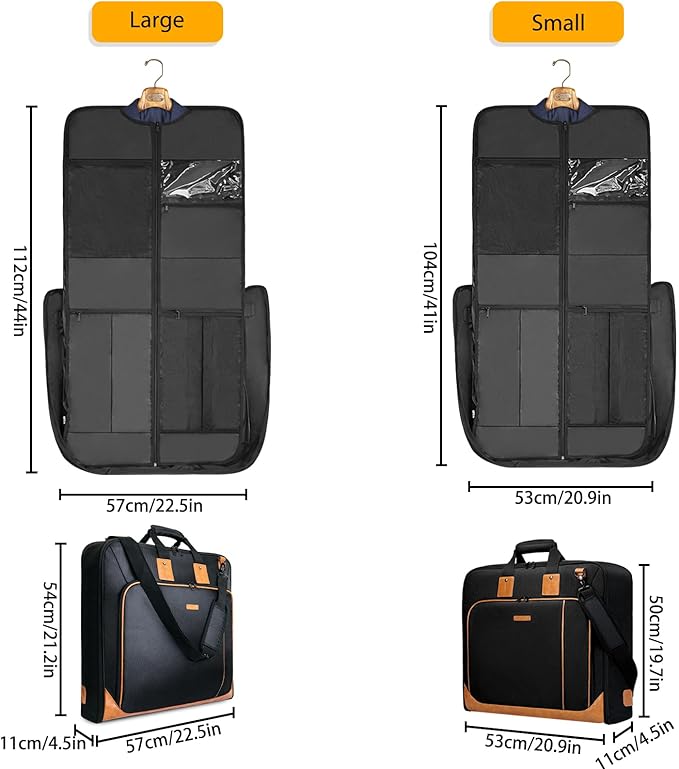 Noozion Garment Bag for Travel Large Carry On Suit Bag Hanging Travel Suit Bags - Image 3