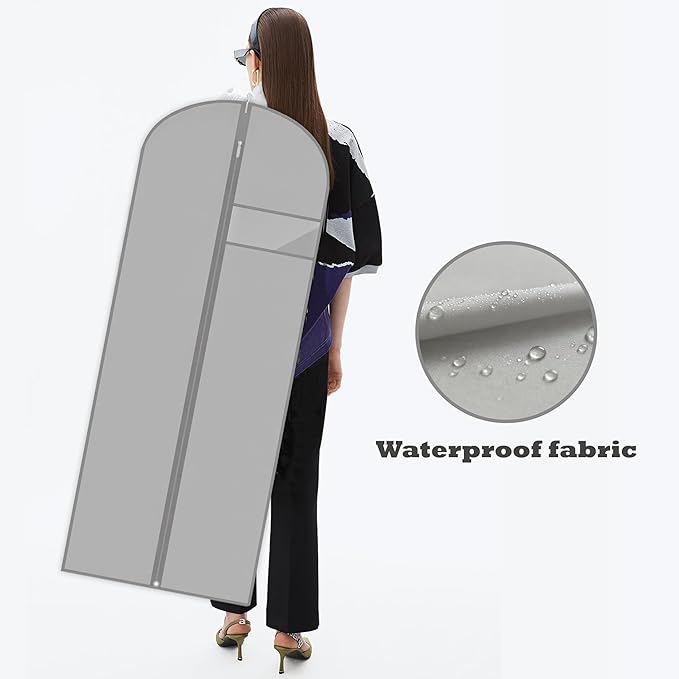 Dress Bags for Gowns Long, Suit Bag for Storage and Travel, 2 Pack - Image 6