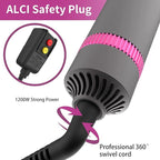 AIKO PRO 5-in-1 Hair Dryer Brush Set, 1200W, Lightweight, ALCI Safety, Tourmaline Technology, Gray, Purple