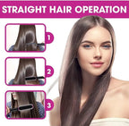 Professional Hair Straightener Comb, Beard Straightener Brush, Ceramic Plate Electric Hair Straightening Brush for Salon Results, Heating Hair Straightener, Heated Electric Comb (Black)