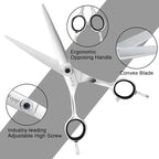 Left Handed Hair Cutting Scissors, Fcysy Professional 6 In Lefty Barber Shears, Left Hand Salon Haircut Trimming Scissors for Barbers, Stylists & Home Use