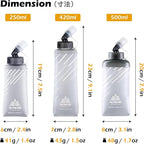 TRIWONDER Water Bottles TPU Soft Flasks Collapsible Running Flasks - Image 2