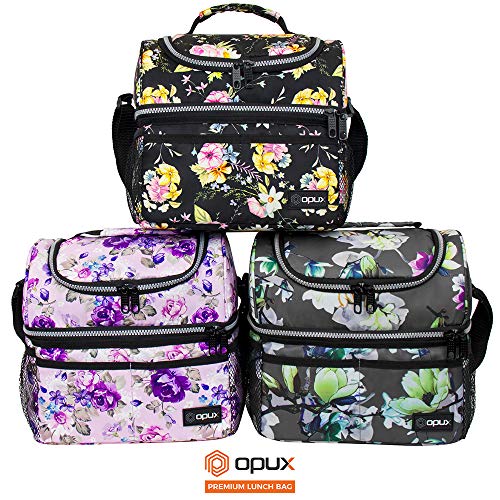 Insulated Lunch Bag for Women (Floral Black)