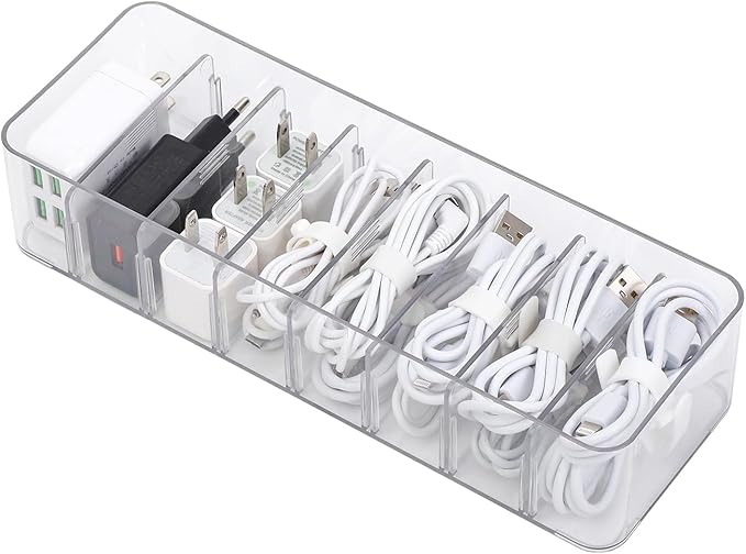 Yesesion Clear Plastic Cable Organizer Box by Yesesion