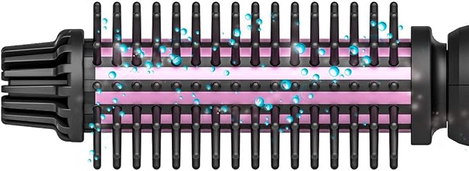 VAV 3 in 1 Styling Tool Curling Iron & Hair Straightener Brush 2 Heat Settings Anti-Scald Ceramic Heated Hair Styling Brush for Natural Straight