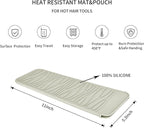 Silicone Heat Resistant Mat, Protects Surfaces from Heat Damage, Provides Slip Resistance, and Offers Multipurpose Storage for Hot Hair Styling Tools (1 Pack, Beige)