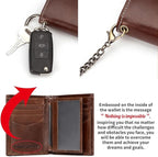 Holder for AirTag Men's Wallet Genuine Leather Purse RFID Blocking Bifold - Image 5