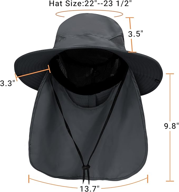 PFFY Sun Bucket Hats for Men Women 3” Wide Brim UPF 50+ Fishing & Beach Hat - Image 7