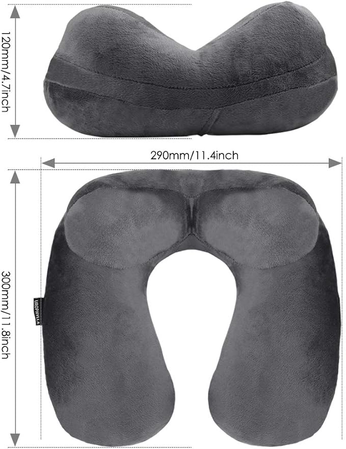 UROPHYLLA Inflatable Travel Pillow, Soft Velvet Inflatable Neck Pillow - Image 3