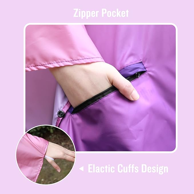 SaphiRose Rain Poncho Jacket Coat Hooded - Image 5