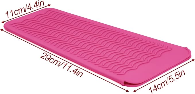 3PCS Silicone Heat Resistant Mat Pouch for Hair Straightener, Curling Iron, Flat Iron and Hot Hair Tools (Black+Grey+Pink) 3 Pack
