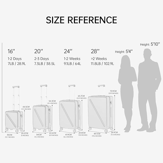 MILADA 2 Piece Luggage Sets, Hard Case Luggage set TSA Approved, Suitcase - Image 2