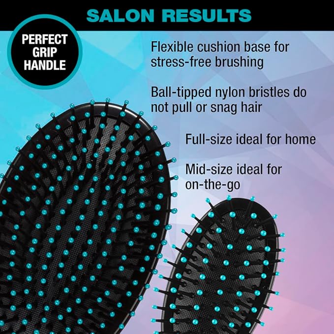 Conair Hairbrush | For All Hair Types | Travel & Full Size | Pack of 3
